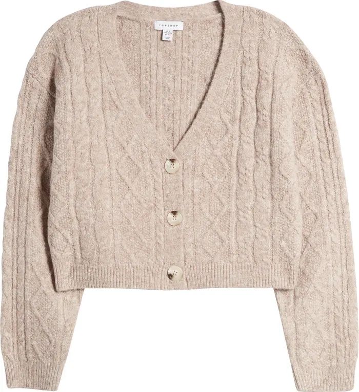 Topshop Cable Crop Cardigan | Nordstrom | Nordstrom