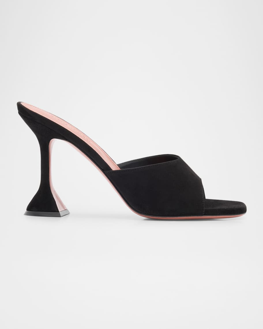 Lupita Suede Pedestal Mule Sandals | Neiman Marcus