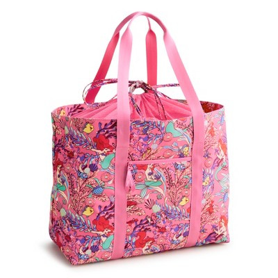 Vera Bradley Women's Outlet Disney Ripstop Large Family Tote Bag Ariel's Pink Lagoon | Target