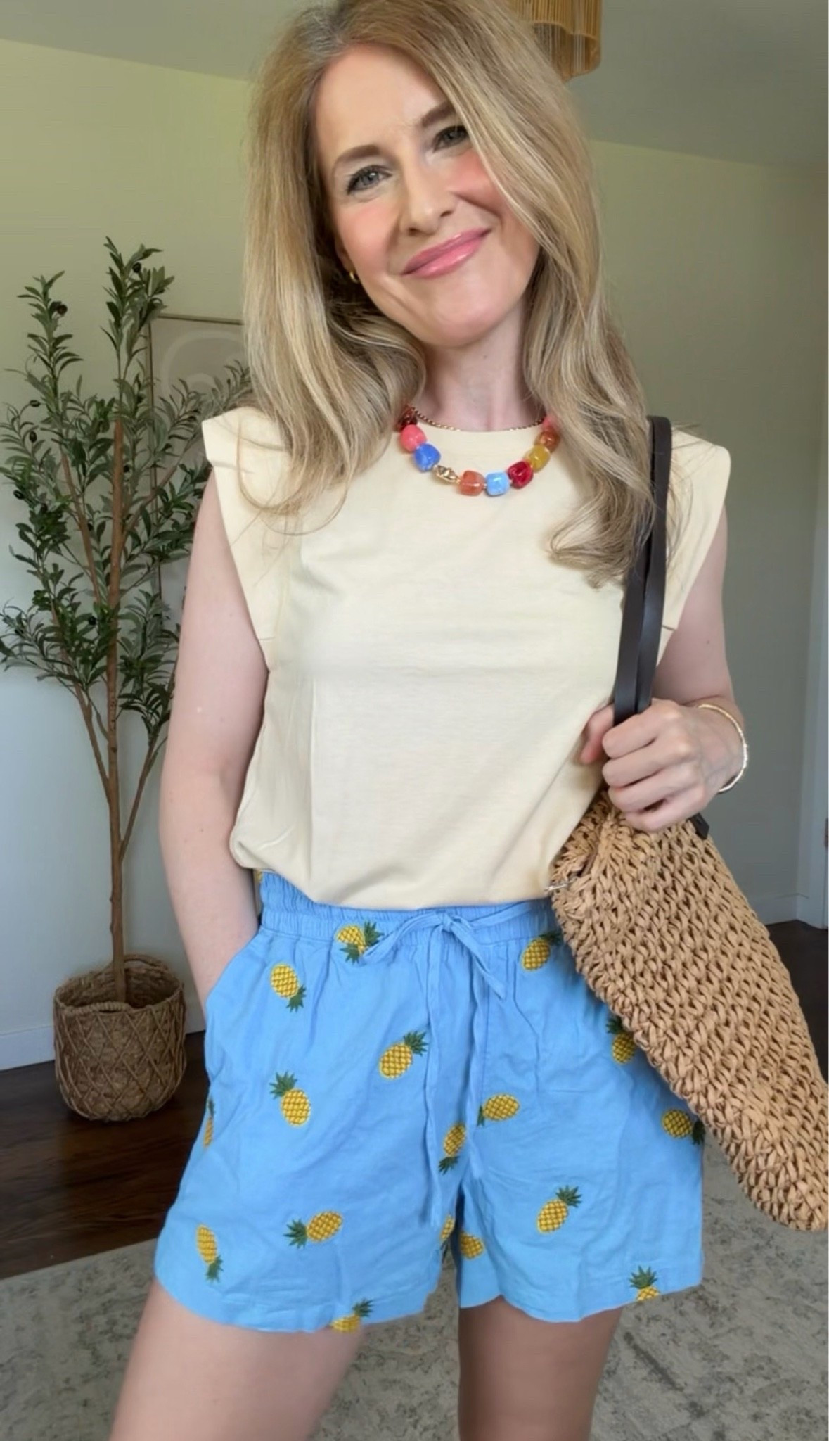 Pineapple shorts at Walmart! So cute! Embroidery on front and back. Pull on style. I’m between small and medium and grabbed the medium in these. Also wearing medium in the yellow tee from Amazon. #walmartfashion #amazonfashion

#LTKOver40