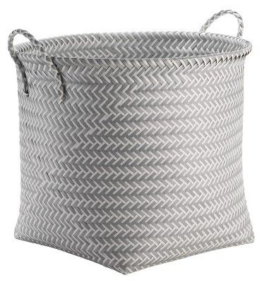 Large Round Woven Plastic Storage Basket White and Gray - Room Essentials™ | Target