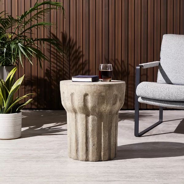 Belmira Stone/Concrete Side Table | Wayfair North America