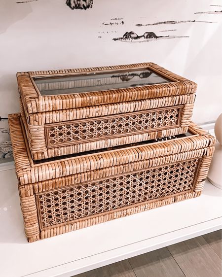 Amazon home find!! These rattan decor boxes are perfect book shelf addition. #amazonhome 

#LTKunder100 #LTKhome