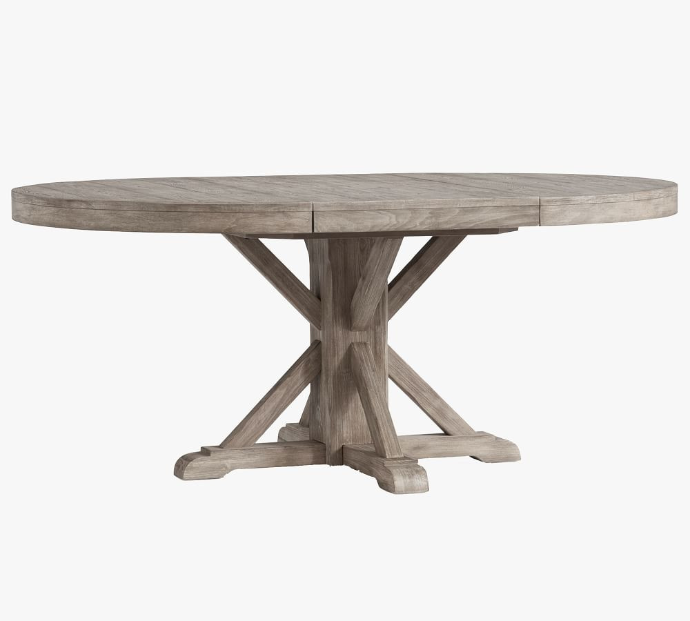Benchwright Round Pedestal Extending Dining Table | Pottery Barn (US)