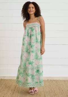 Sewing Down South x Crown & Ivy™ Taylor Printed Maxi Dress with Beaded Tassels | Belk