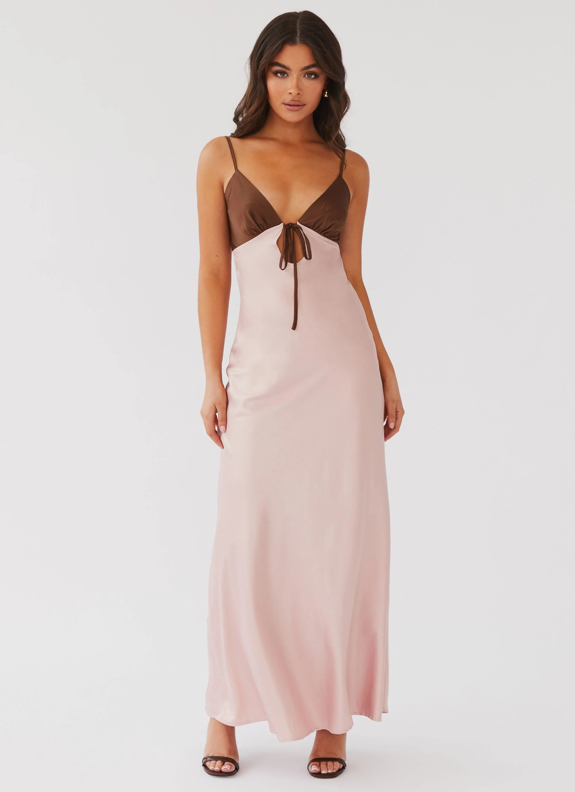 Flora Satin Maxi Dress - Blush Dreams | Peppermayo (Global)