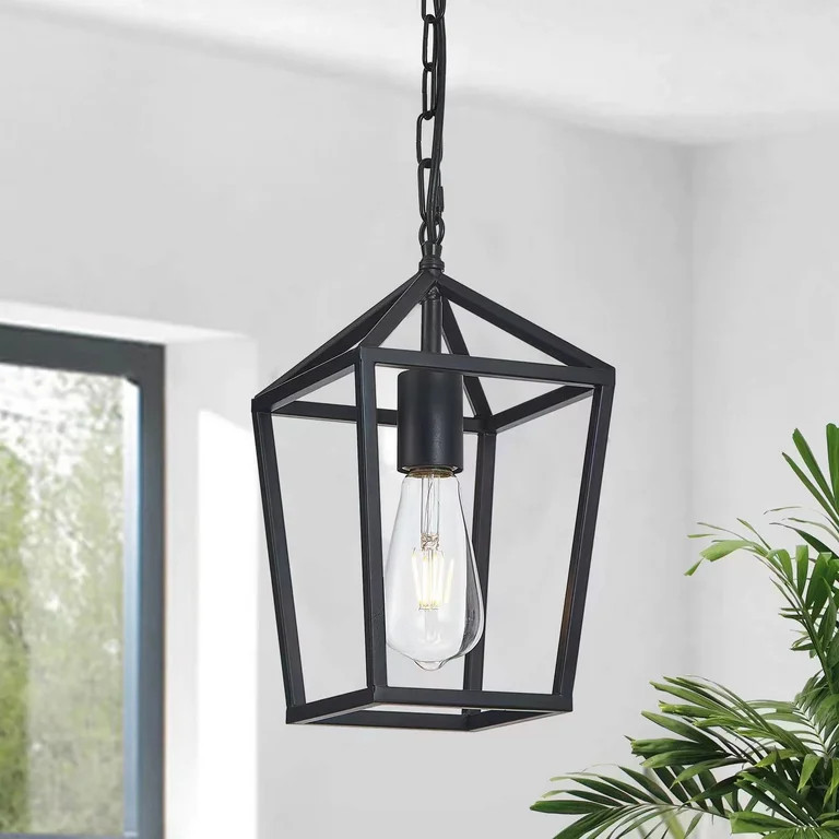 1-Light Black Farmhouse Pendant Light,Kitchen Island Hanging Lighting for Dining Room, Corridors ... | Walmart (US)