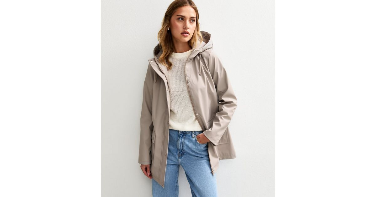 Mink Water Resistant Drawstring Hood Rain Anorak | New Look | New Look (UK)