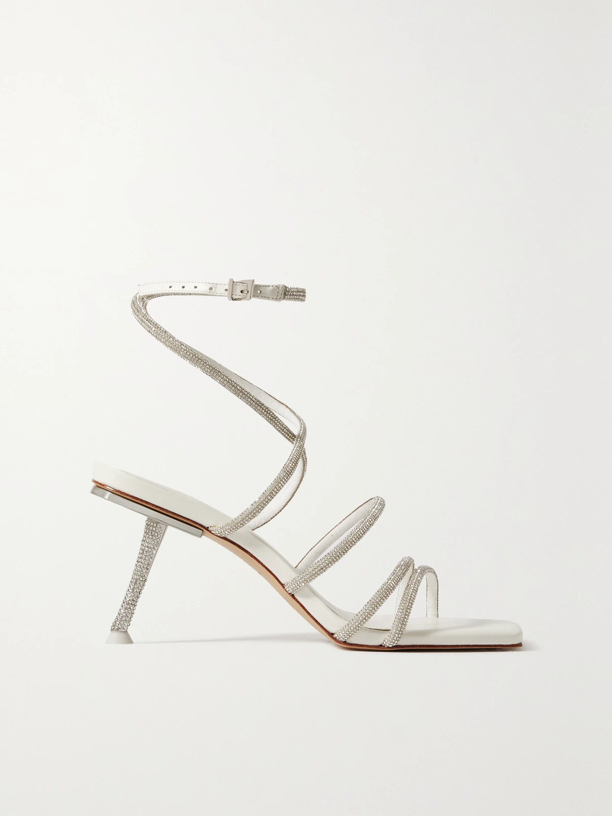 Cult Gaia - Isa Crystal-embellished Faux Leather Sandals - White | NET-A-PORTER (US)