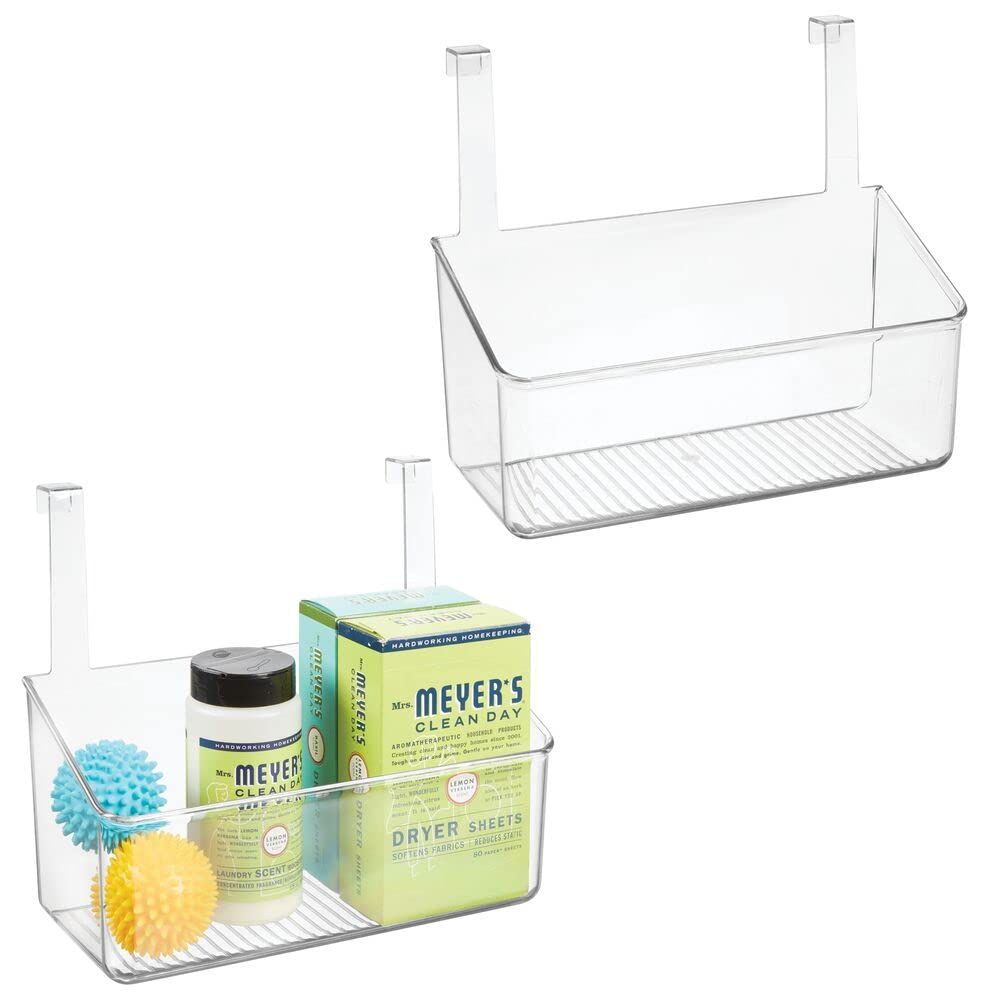 mDesign Plastic Over Cabinet Door Storage Organizer for Kitchen, Pantry, Bathroom, Laundry, Utili... | Amazon (US)