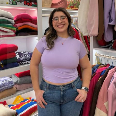 The NEW Shiny By Nature close fitting baby tee in lavender 😍 so versatile and flattering!

Midsize fashion, plus size fashion, curvy style, curvy clothes, inclusive sizing brand, small business

#LTKmidsize #LTKstyletip #LTKplussize