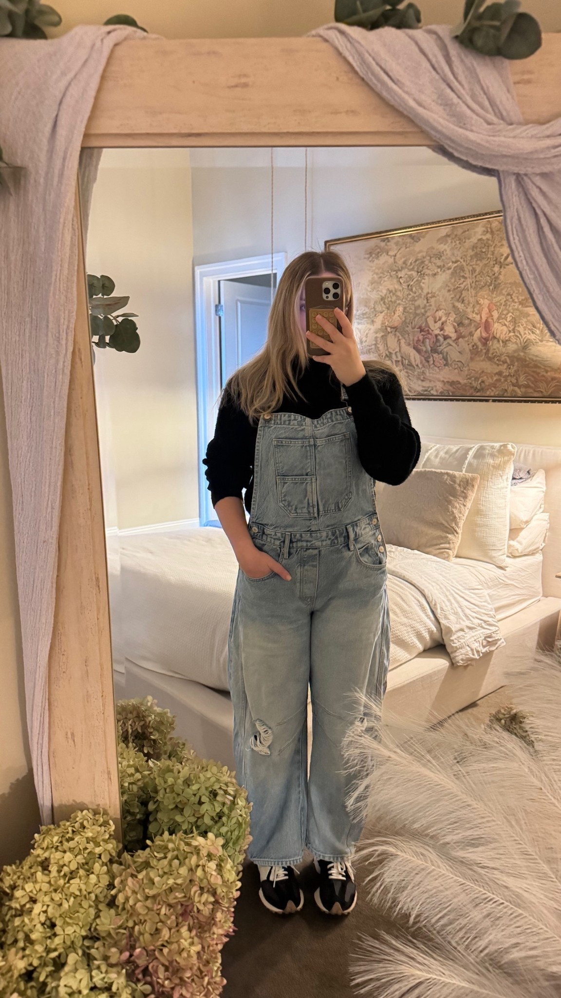 Winter overalls outfit 