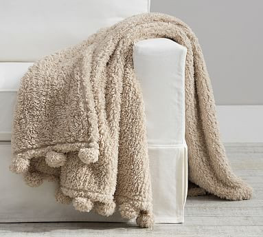 Cozy Pom Pom Sherpa Throws | Pottery Barn (US)