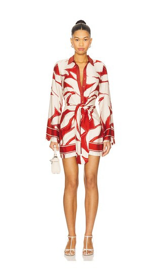 Arlette Sleeved Mini Dress in Arlette Red | Revolve Clothing (Global)