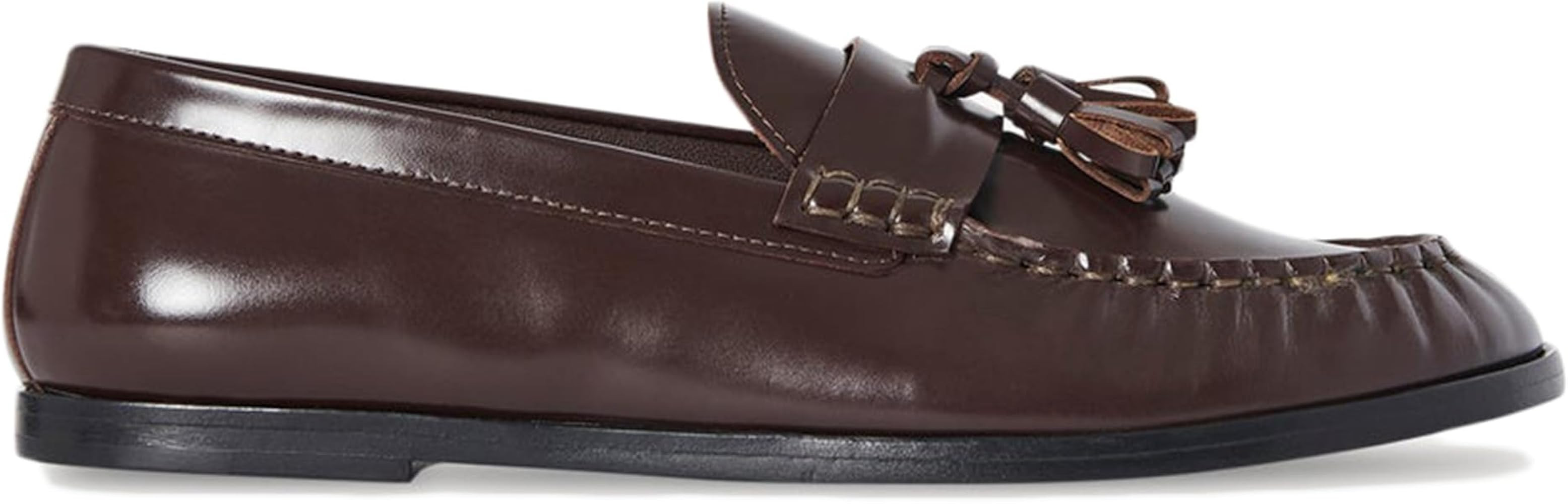 Black Penny Loafers for Women with Casual Slip on Chunky Tassel Loafers Women Comfortable Office ... | Amazon (US)