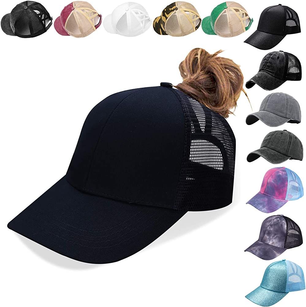 Bocianelli Glitter Tye Die Mesh Womens Baseball Cap  Ponytail Hat for Women High Mes... | Amazon (US)