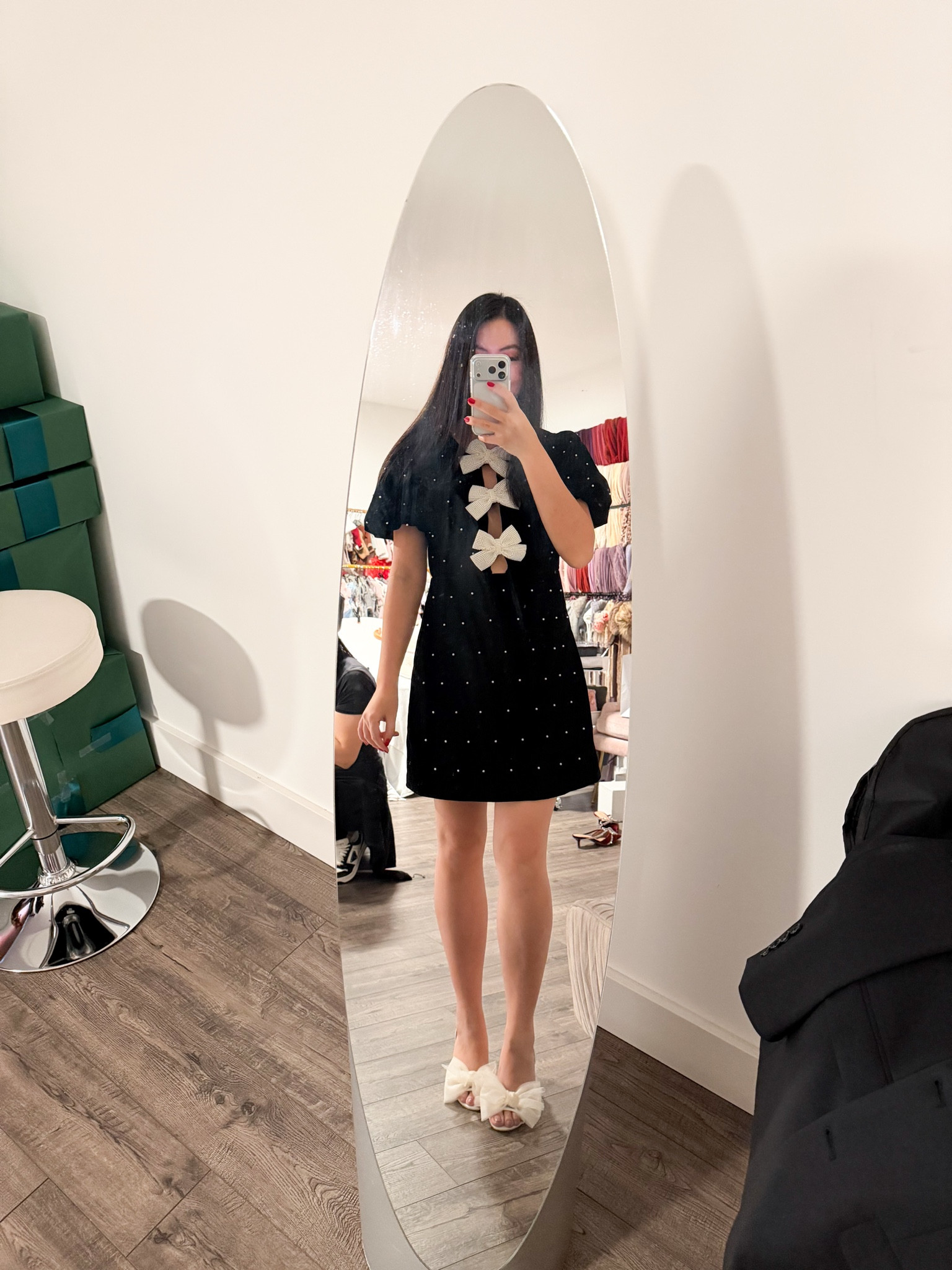 Black velvet bow dress with puff sleeves, perfect holiday dress and currently on Black Friday sale for under $60! Runs a little small, I got a medium 

#LTKootd #LTKCyberWeek #LTKHoliday