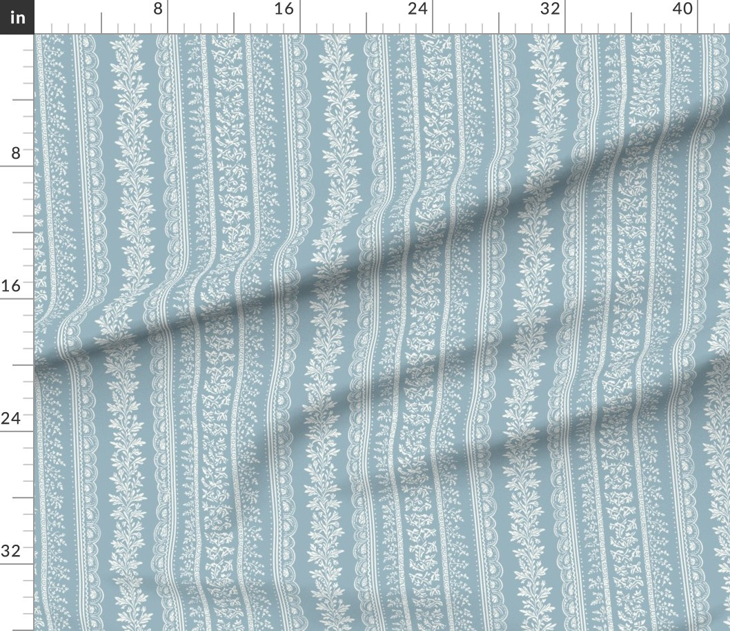 Parish Stripe BM Slate Blue Fabric | Spoonflower | Spoonflower