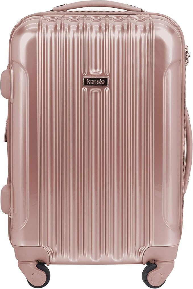 kensie Women's Alma Hardside Spinner Luggage, Rose Gold, Carry-On 20-Inch | Amazon (US)