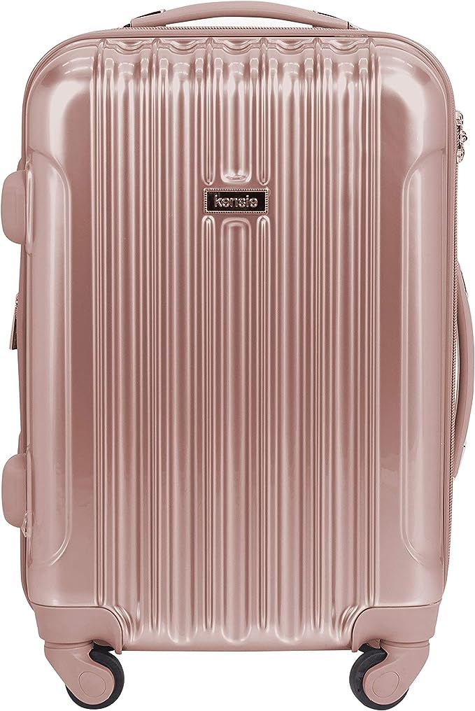 kensie Women's Alma Hardside Spinner Luggage, Rose Gold, Carry-On 20-Inch | Amazon (US)