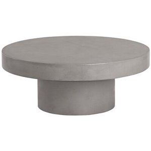 Sunpan Dewson 36" Round Modern Concrete Coffee Table in Light Gray | Cymax
