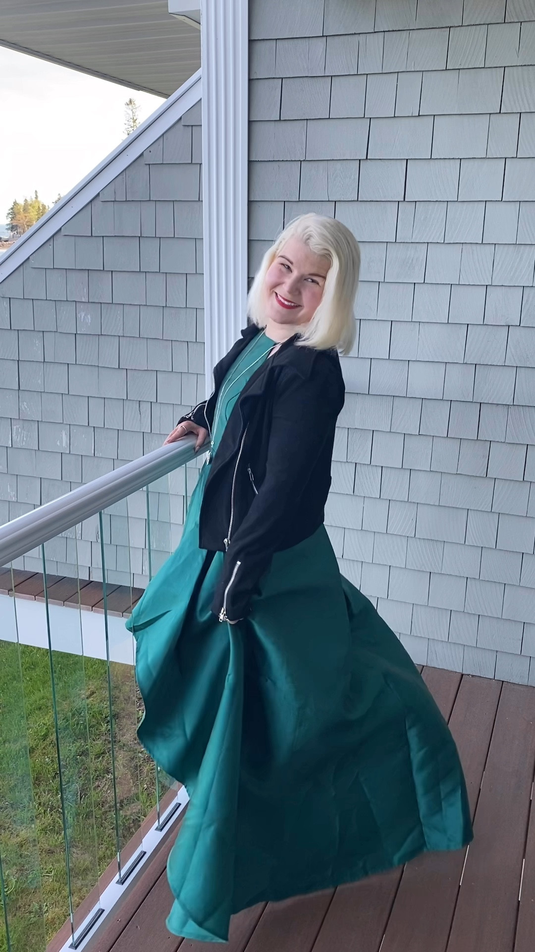 Green dress with a voluminous skirt? Why of course I need to get on the Wicked train. 🥰 #teamelphie #elphaba 

#LTKSeasonal #LTKParties #LTKHoliday