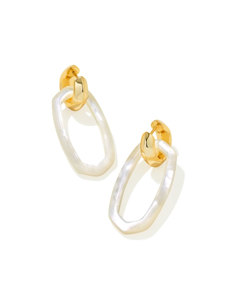 Danielle Gold Link Earrings in Ivory Mother-of-Pearl | Kendra Scott