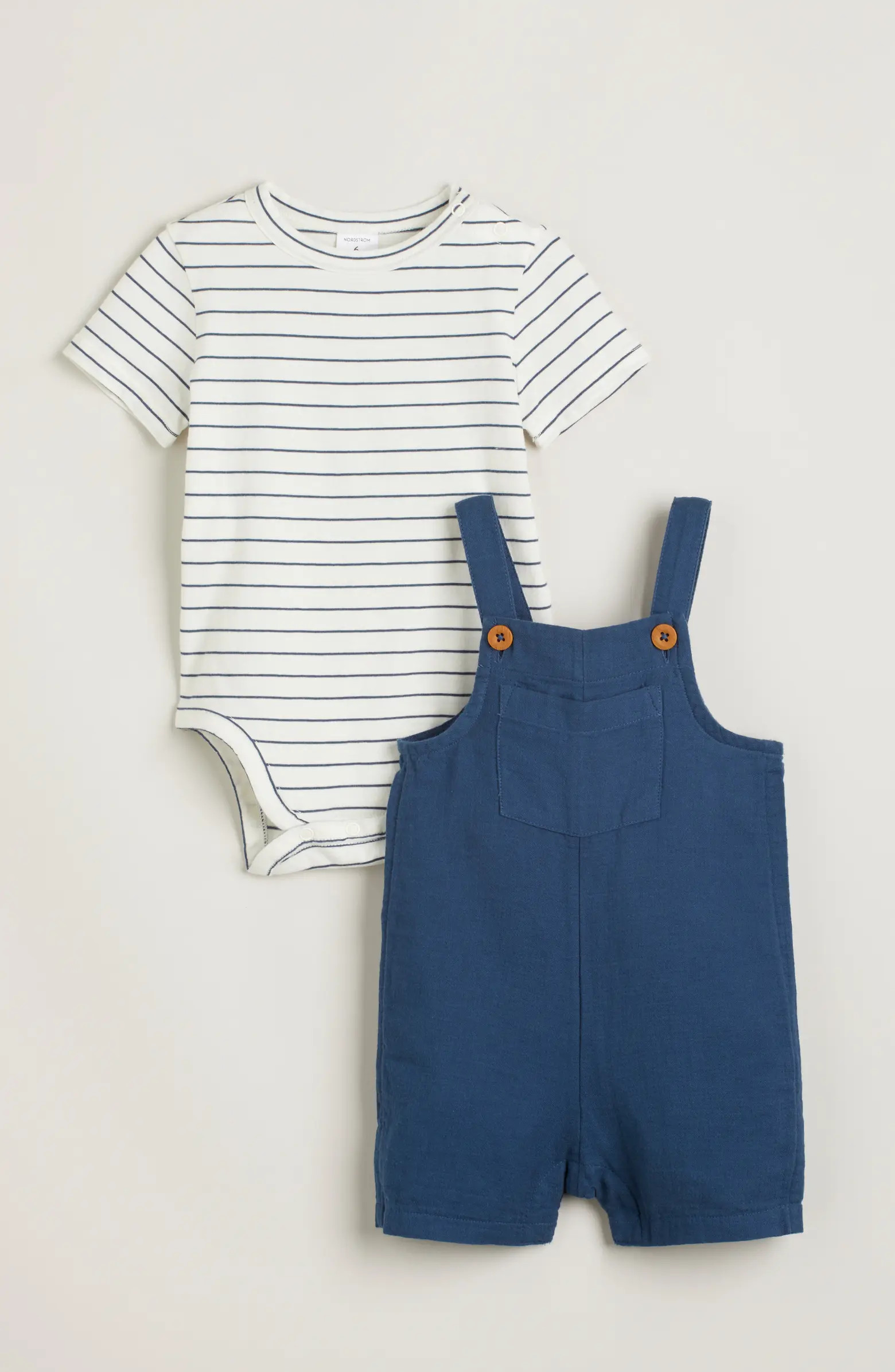 Cotton Bodysuit & Shortalls Set | Nordstrom