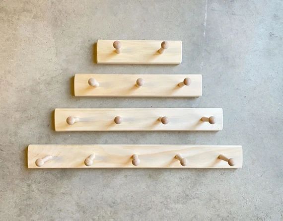 Wooden Peg Rack Handmade Wood Peg Rack Coat Rack Choose | Etsy | Etsy (US)
