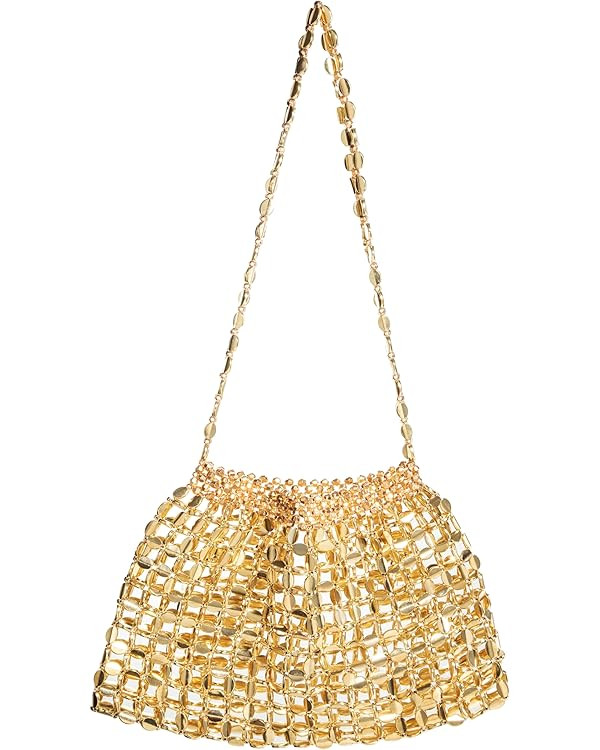 Metallic Bead Sequin Shoulder Bag | Acrylic Beaded Fashion Purse with Lining | Elegant Single-Str... | Amazon (US)