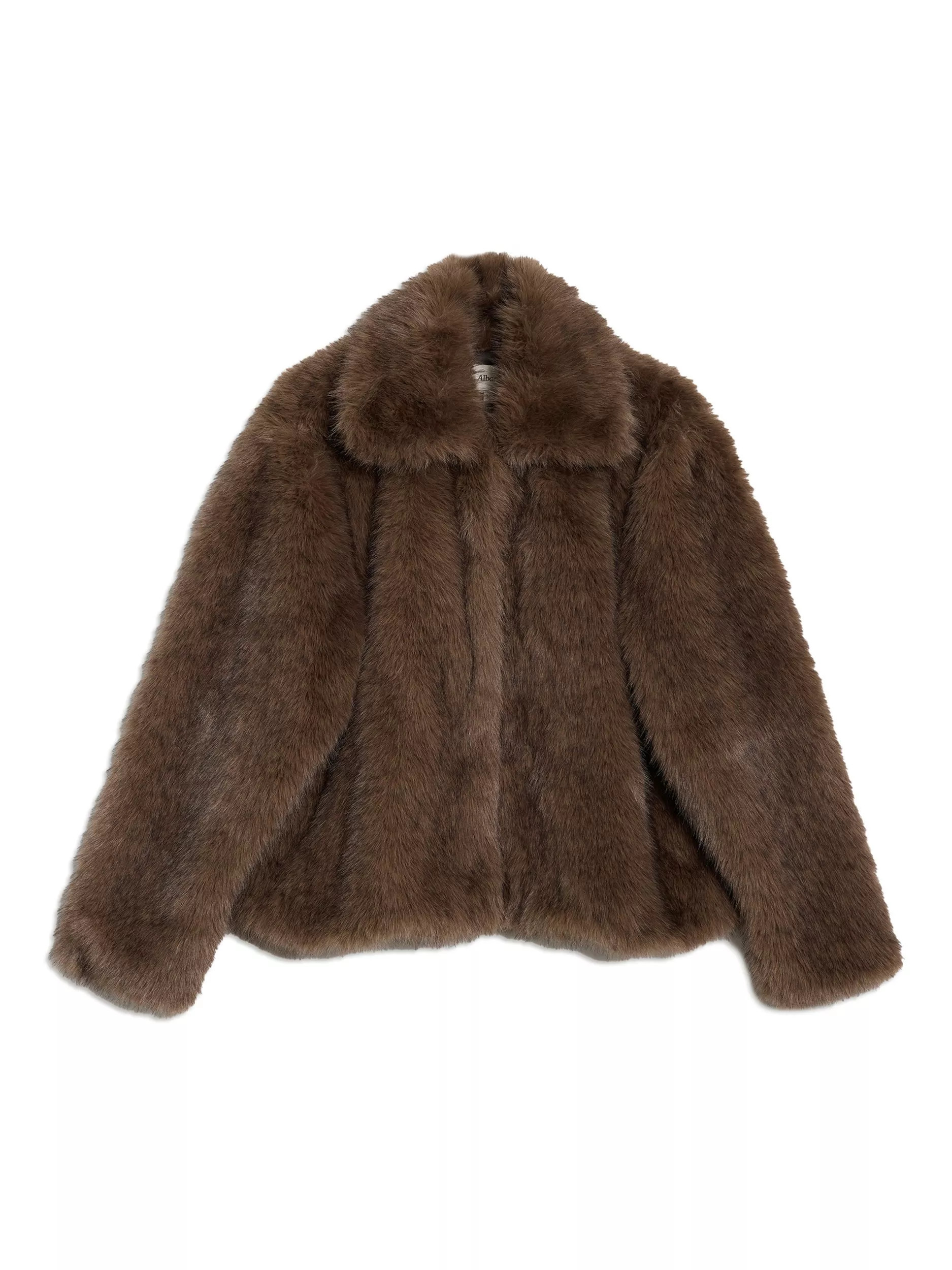 Albaray Collared Faux Fur Jacket, Brown | John Lewis (UK)