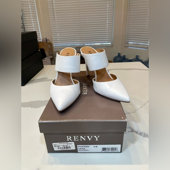 Renvy White Leather Pointed-Toe Mule | Poshmark