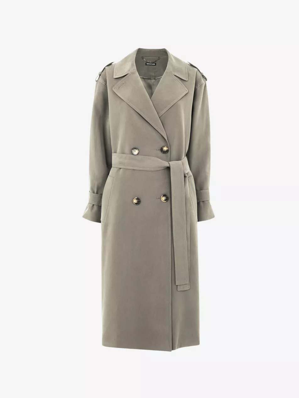 Riley double-breasted woven trench coat | Selfridges
