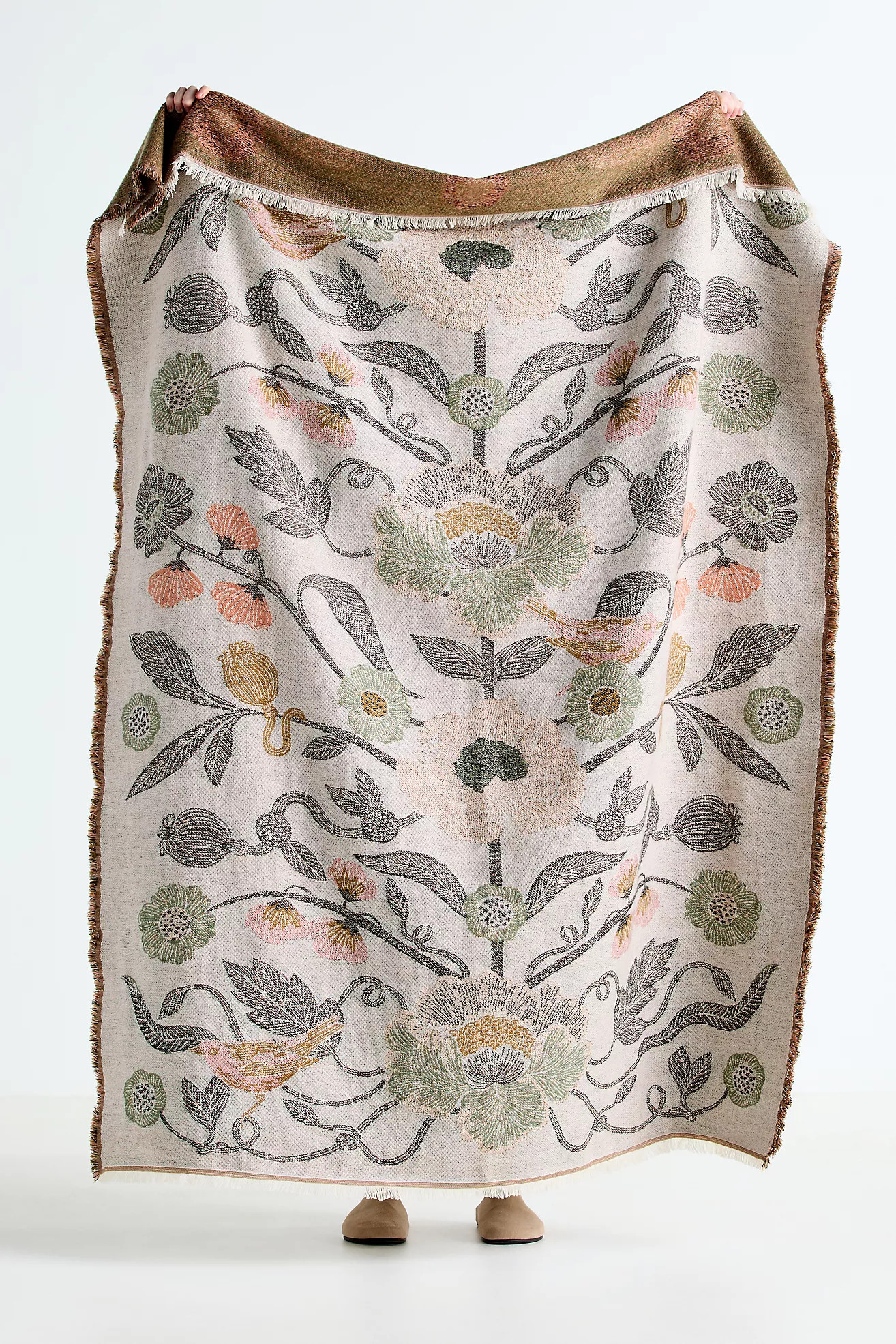 Woven Jacquard Patterned Throw Blanket | Anthropologie (US)