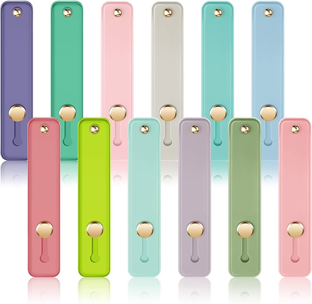 12 Pieces Phone Grip Strap Telescopic Finger Strap Bracket Portable Phone Finger Kickstand Strap ... | Amazon (US)