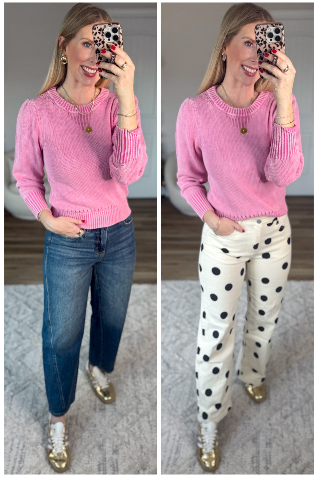 2 ways to style this pink sweater from Walmart! 

#LTKFindsUnder50 #LTKootd