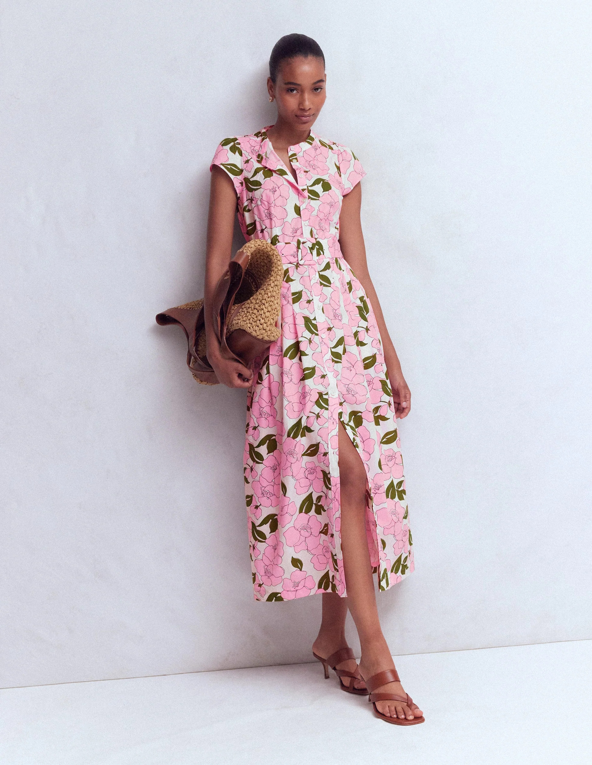 Arabella Cotton Maxi Dress-Pink Radiant Bloom | Boden (US)