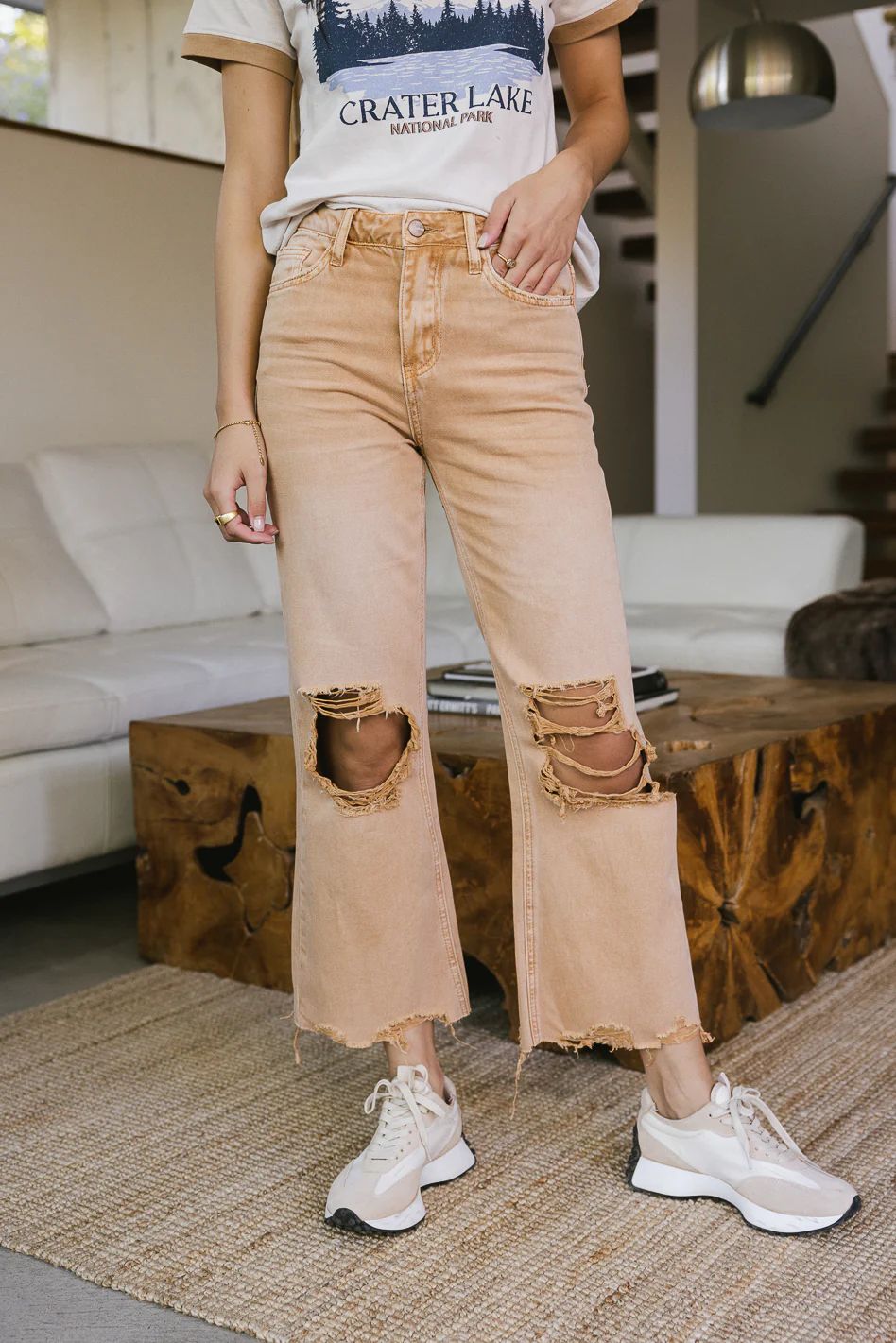 Charlie Distressed Jeans in Mustard - FINAL SALE | Böhme US