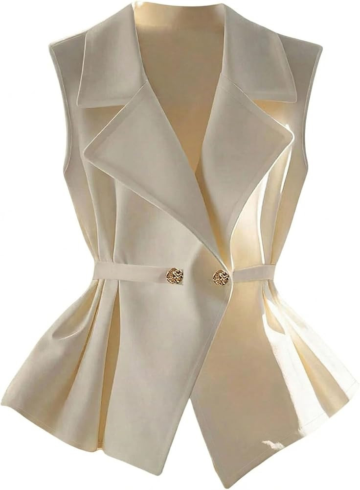 GORGLITTER Women's Sleeveless Work Suit Vest Business Casual Cropped Blazer | Amazon (US)