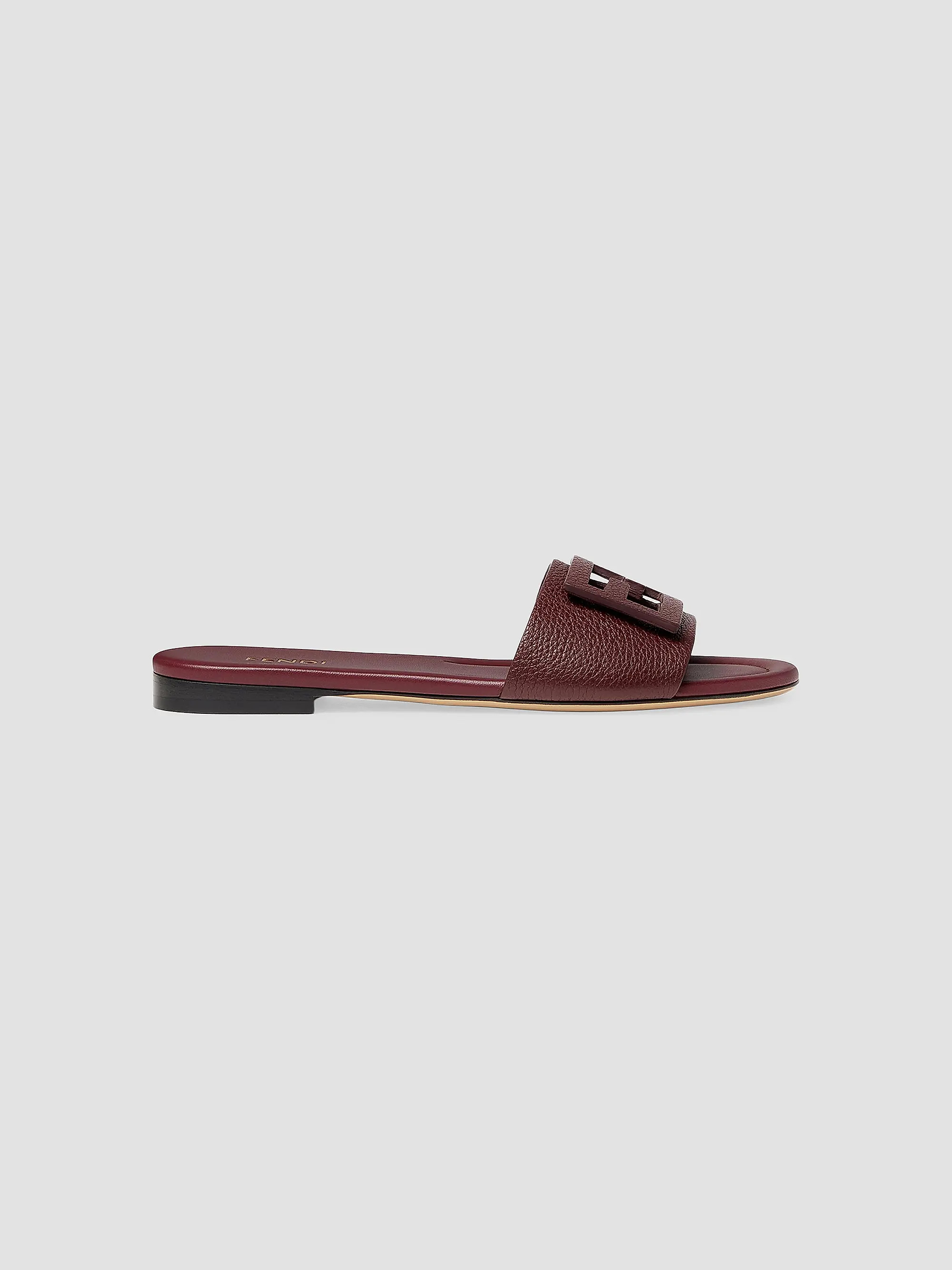 Fendi FF Leather Flat Sandals | Saks Fifth Avenue | Saks Fifth Avenue