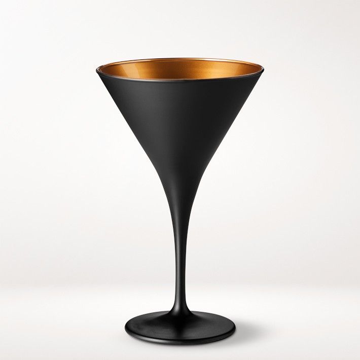 Black Matte & Copper Martini Glasses | Williams-Sonoma