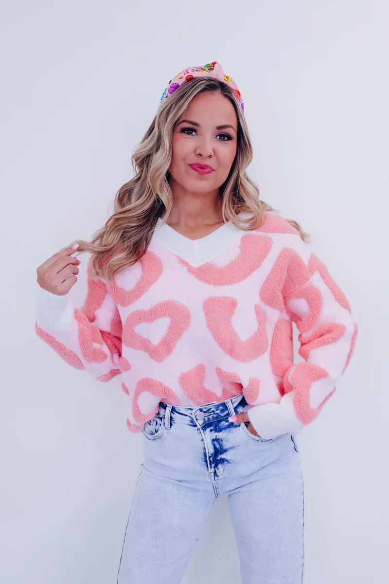Ciara Chenille Accent "Love" Sweater | Whiskey Darling Boutique