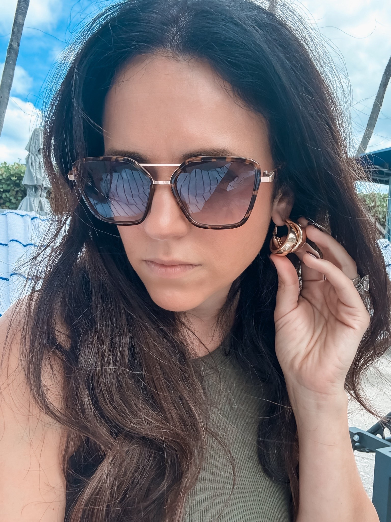 My go to Target sunnies + favorite pair of earrings. All the compliments anywhere and everywhere I go. I can’t believe these are under $20-you will love, and you can’t beat the price!

Sunglasses
Outfit of the day
Resort wear 


#LTKStyleTip 

#LTKmomlife #LTKSaleAlert #LTKBeauty
