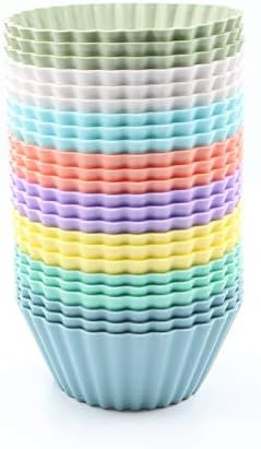 Amazon.com: SAWNZC Silicone Baking Cups, 24Packs Reusable Muffin Liners Nonstick Cupcake Molds Ca... | Amazon (US)