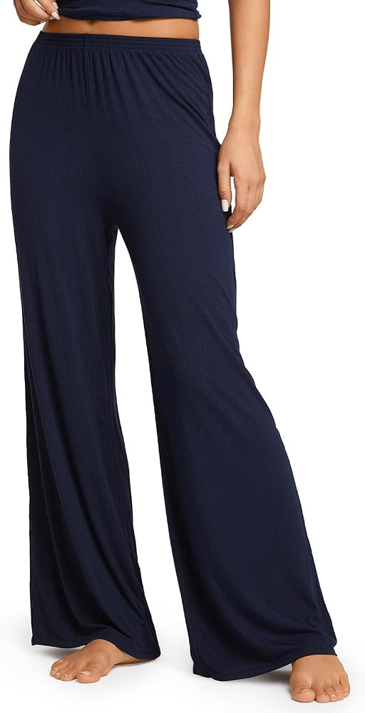 Women's Natrelax Pajamas Pants Wide Leg Casual Modal Ribbed Loose Fit Sleep Soft Comfort Flowy Lo... | Amazon (US)