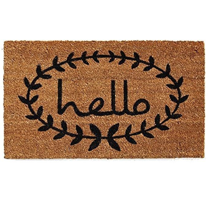 Calloway Mills 121811729 Home & More Calico Hello Doormat, 17" x 29" x 0.60", Natural/Black | Amazon (US)