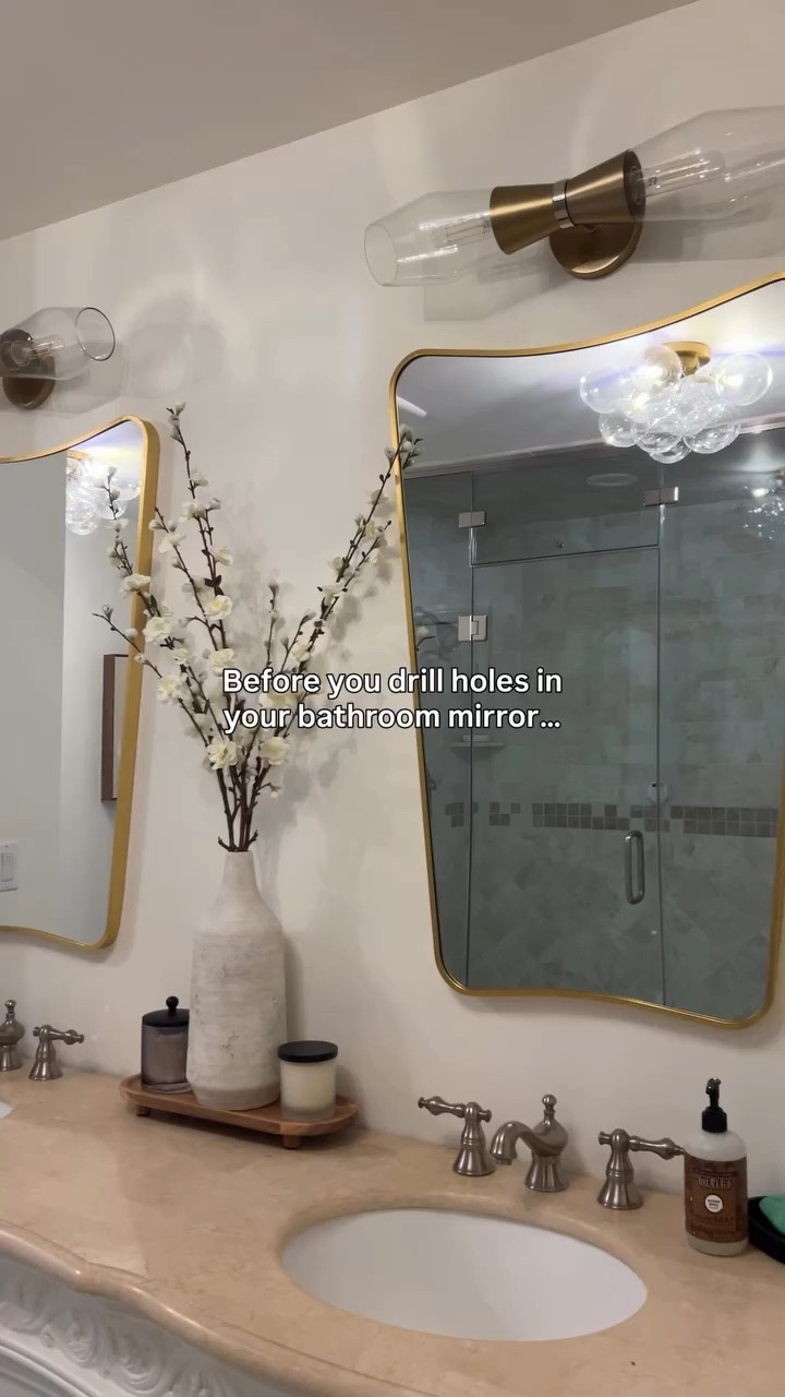 Before you drill holes for your bathroom mirror… do this first. 

We tested the placement and realized the outlet needed to move. 
Saved us from patching the wall later.

Happy designing 💕✨

#bathroomremodel #homedesigntips #interiordesigntips #homeimprovement #designmistakes