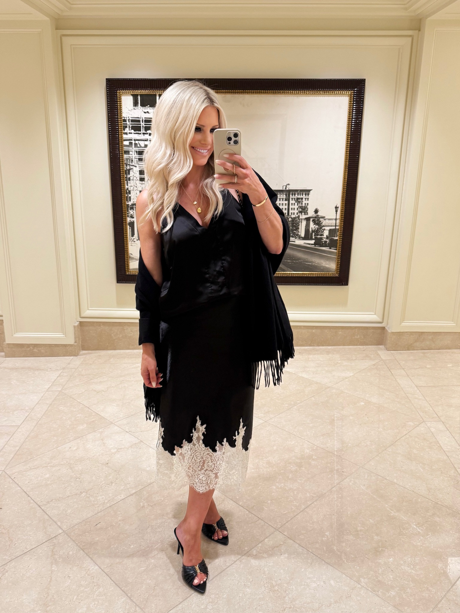 The perfect mix of elegance and comfort ✨ From the stunning satin midi skirt to the versatile tank top, these pieces will have you looking effortlessly chic. And let's not forget the dreamy pashmina shawl and stylish dangle earrings. #amazonfind 

 #LTKmomlife #LTKSeasonal #LTKOver40
