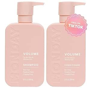 MONDAY HAIRCARE Volume Shampoo + Conditioner Set (2 Pack) 12oz Each for Thin, Fine, and Oily Hair... | Amazon (US)