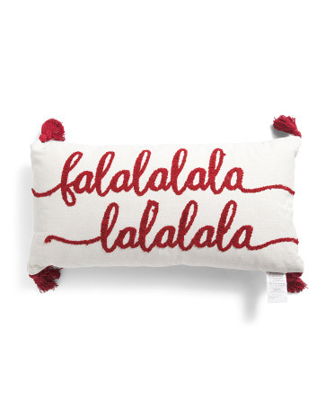 14x28 Embroidered Falalala Pillow | Throw Pillows | Marshalls | Marshalls